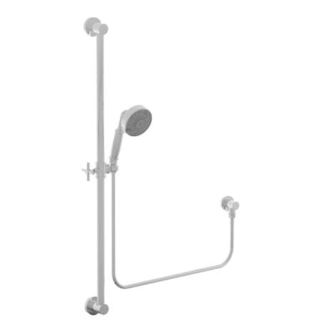 Newport Brass Slide Bar with Hand Shower Set, Satin Nickel (PVD), Wall 280F-15S